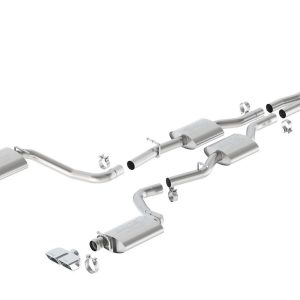 Borla Exhaust System Kit, Atak ® Series Cat Back System, T-304 Stainless Steel, With Mufflers, 2-1/2 Inch Pipe Diameter – 140628