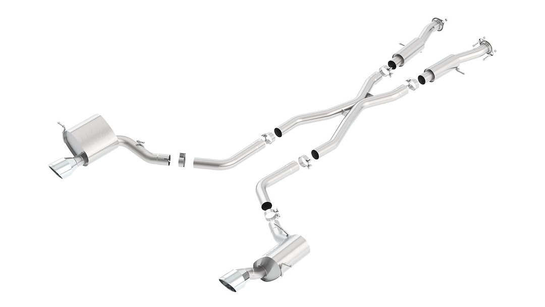 Borla Exhaust System Kit, Atak ® Series Cat Back System, T-304 Stainless Steel, With Mufflers, 2-3/4 Inch Pipe Diameter – 140633