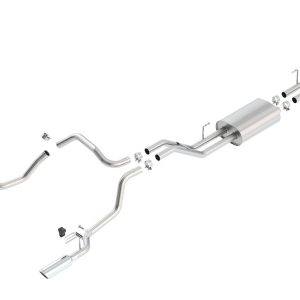 Borla Exhaust System Kit, Touring Cat Back System, T-304 Stainless Steel, 2-1/4 Inch Pipe Diameter, Dual Exhaust with Dual Exit – 140638