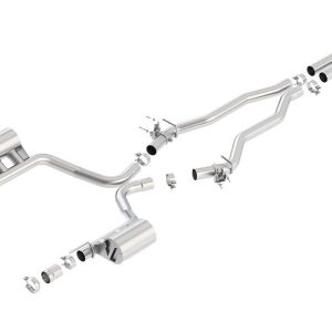 Borla Exhaust System Kit, Atak ® Series Cat Back System, T-304 Stainless Steel, With Mufflers, 2-3/4 Inch Pipe Diameter – 140641
