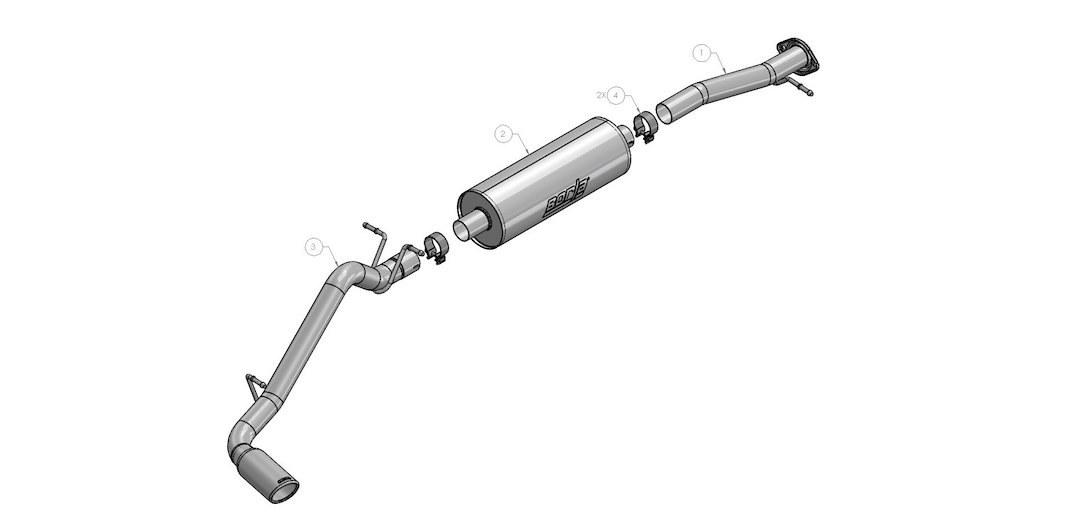 Borla Exhaust System Kit, S-Type Cat Back System, T-304 Stainless Steel, 2-3/4 Inch Pipe Diameter, Single Exhaust with Single Exit – 140645