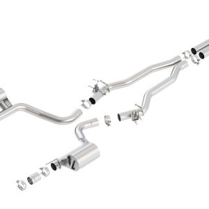 Borla Exhaust System Kit, Atak ® Series Cat Back System, T-304 Stainless Steel, 3 Inch Pipe Diameter, Dual Exhaust with Dual Exit – 140646