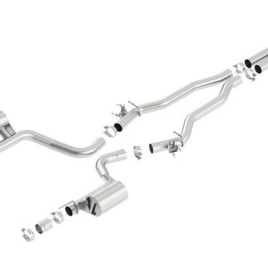 Borla Exhaust System Kit, Atak ® Series Cat Back System, T-304 Stainless Steel, 3 Inch Pipe Diameter, Dual Exhaust with Dual Exit – 140648