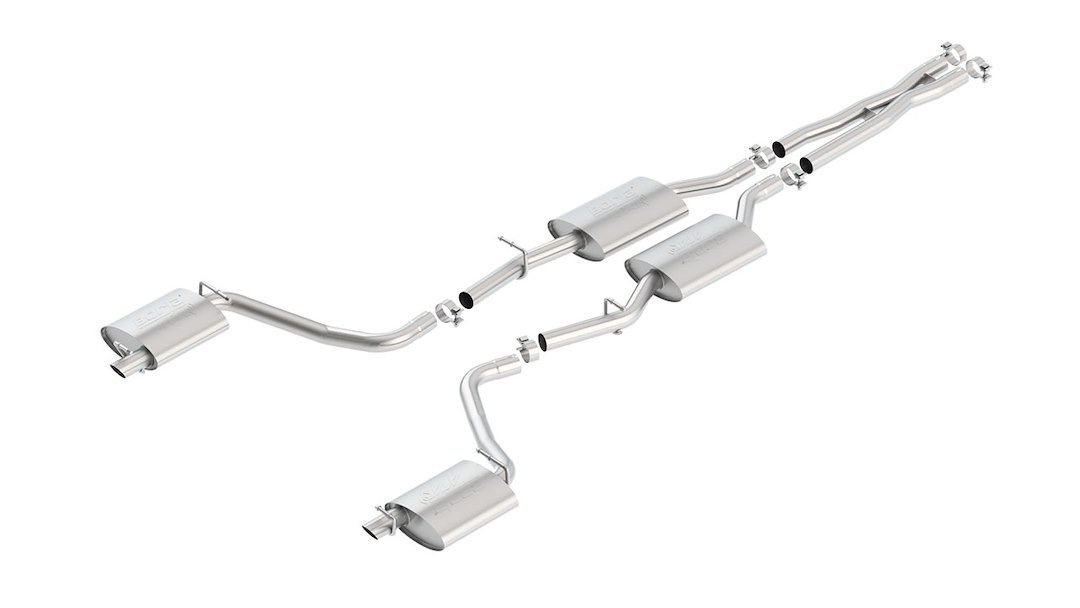 Borla Exhaust System Kit, Atak ® Series Cat Back System, T-304 Stainless Steel, 2-1/4 Inch Pipe Diameter, Dual Exhaust with Dual Exit – 140650