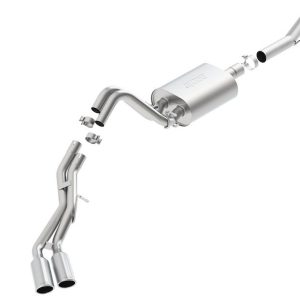 Borla Exhaust System Kit, S-Type Cat Back System, T-304 Stainless Steel, 3 Inch Pipe Diameter to 2-1/4 Inch Pipe Diameter – 140652
