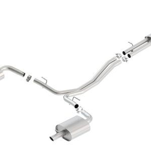 Borla Exhaust System Kit, S-Type Cat Back System, T-304 Stainless Steel, With Mufflers, 2-1/4 Inch Pipe Diameter, Dual Exhaust with Dual Exit – 140659