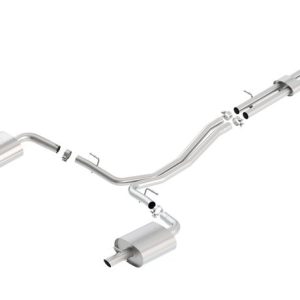 Borla Exhaust System Kit, S-Type Cat Back System, T-304 Stainless Steel, With Mufflers, 2-1/4 Inch Pipe Diameter, Dual Exhaust with Dual Exit – 140659