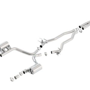 Borla Exhaust System Kit, Atak ® Series Cat Back System, T-304 Stainless Steel, With Mufflers, 2-3/4 Inch Pipe Diameter – 140678