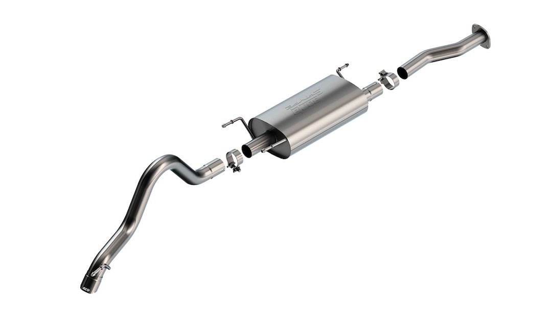 Borla Exhaust System Kit, S-Type Cat Back System, T-304 Stainless Steel, With Muffler, 2-1/2 Inch Pipe Diameter – 140681
