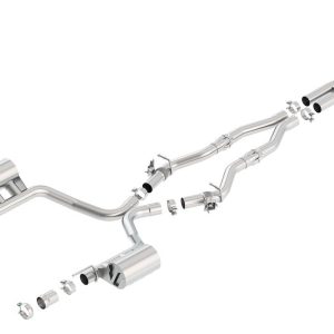 Borla Exhaust System Kit, Atak ® Series Cat Back System, T-304 Stainless Steel, With Mufflers, 2-3/4 Inch Pipe Diameter – 140714