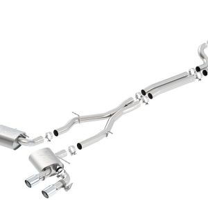 Borla Exhaust System Kit, Atak ® Series Cat Back System, T-304 Stainless Steel, With Mufflers, 3 Inch Pipe Diameter – 140727