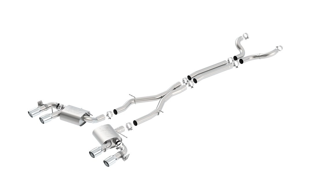 Borla Exhaust System Kit, Atak ® Series Cat Back System, T-304 Stainless Steel, With Mufflers, 3 Inch Pipe Diameter – 140727