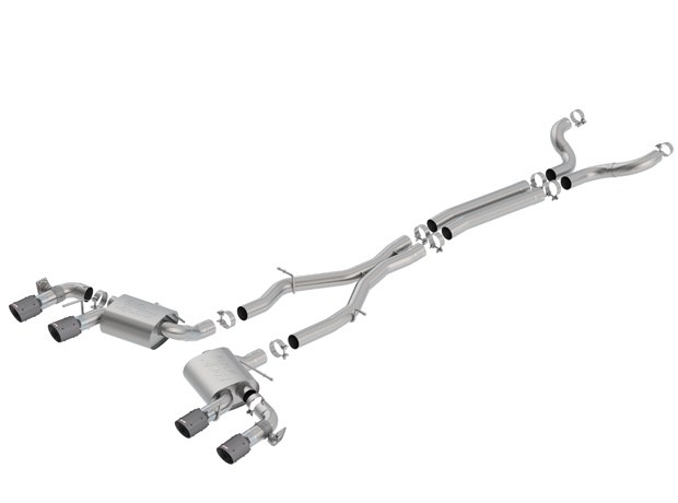 Borla Exhaust System Kit, Atak ® Series Cat Back System, T-304 Stainless Steel, With Mufflers, 3 Inch Pipe Diameter – 140727CFBA