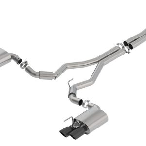 Borla Exhaust System Kit, S-Type Cat Back System, T-304 Stainless Steel, With Mufflers, 3 Inch Pipe Diameter, Dual Exhaust Dual Exit – 140742BC
