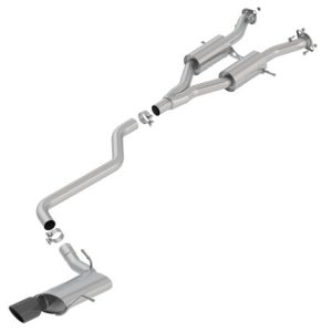Borla Exhaust System Kit, S-Type Cat Back System, T-304 Stainless Steel, With Muffler, 2-1/2 Inch Pipe Diameter – 140748BC