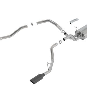 Borla Exhaust System Kit, S-Type Cat Back System, T-304 Stainless Steel, With Mufflers, 2-1/2 to 3 Inch Pipe Diameter – 140752BC