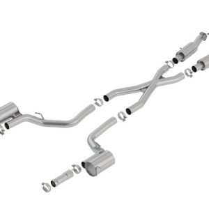 Borla Exhaust System Kit, Atak ® Series Cat Back System, T-304 Stainless Steel, With Mufflers, 3 Inch Pipe Diameter – 140756
