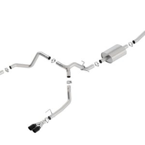 Borla Exhaust System Kit, S-Type Cat Back System, T-304 Stainless Steel, With Muffler, 3 Inch Pipe Diameter to 2-3/4 Inch Pipe Diameter – 140770BC