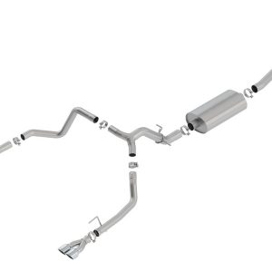 Borla Exhaust System Kit, Touring Cat Back System, Stainless Steel, With Muffler, 3-1/2 Inch Pipe Diameter to 2-3/4 Inch Pipe Diameter – 140782