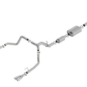 Borla Exhaust System Kit, S-Type Cat Back System, T304 Stainless Steel, With Muffler, 3-1/2 Inch Pipe Diameter to 2-3/4 Inch Pipe Diameter – 140783