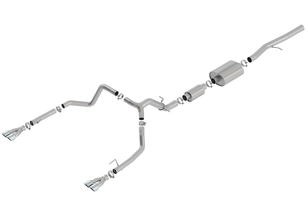 Borla Exhaust System Kit, S-Type Cat Back System, T304 Stainless Steel, With Muffler, 3-1/2 Inch Pipe Diameter to 2-3/4 Inch Pipe Diameter – 140783