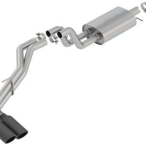 Borla Exhaust System Kit, S-Type Cat Back System, T-304 Stainless Steel, With Muffler, 2-1/2 Inch Pipe Diameter to 2-1/4 Inch Pipe Diameter – 140789BC