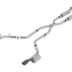 Borla Exhaust System Kit, S-Type Cat Back System, T-304 Stainless Steel, With Mufflers, 2-3/4 Inch Pipe Diameter – 140791BC