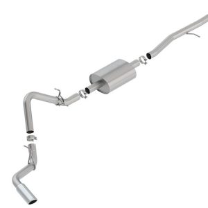 Borla Exhaust System Kit, S-Type Cat Back System, T-304 Stainless Steel, With Muffler, 3 Inch Pipe Diameter, Single Exhaust with Single Exit – 140794