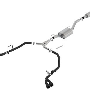 Borla Exhaust System Kit, S-Type Cat Back System, T-304 Stainless Steel, With Mufflers, 2-3/4 Inch Pipe Dimater to 2 Inch Pipe Diameter – 140815CB