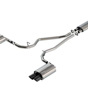 Borla Exhaust System Kit, S-Type Cat Back System, T-304 Stainless Steel, With Mufflers, 2-1/4 Inch Pipe Diameter – 140820BC