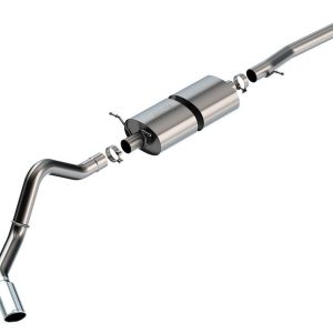 Borla Exhaust System Kit, S-Type Cat Back System, T-304 Stainless Steel, With Muffler, 3-1/2 Inch Pipe Diameter – 140833