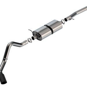Borla Exhaust System Kit, S-Type Cat Back System, T-304 Stainless Steel, With Muffler, 3-1/2 Inch Pipe Diameter – 140833BC