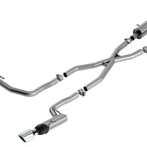 Borla Exhaust System Kit, S-Type Cat Back System, T-304 Stainless Steel, With Mufflers, 2-1/4 Inch Pipe Diameter, Dual Exhaust with Dual Exit – 140835