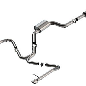 Borla Exhaust System Kit, S-Type Cat Back System, T-304 Stainless Steel, With Muffler, 3 Inch to 2-1/4 Inch Pipe Diameter – 140850SB