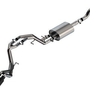 Borla Exhaust System Kit, Touring Cat Back System, T-304 Stainless Steel, With Muffler, 3 Inch to 2-1/4 Inch Pipe Diameter – 140854BC