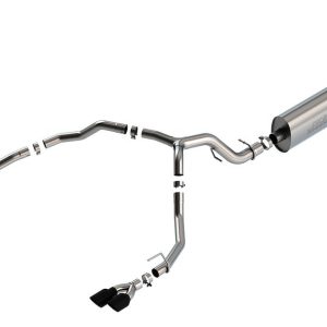 Borla Exhaust System Kit, Touring Cat Back System, T-304 Stainless Steel, With Muffler, 3 Inch to 2-3/4 Inch Pipe Diameter – 140858BC