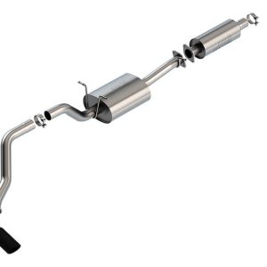 Borla Exhaust System Kit, S-Type Cat Back System, T-304 Stainless Steel, With Muffler, 3 Inch Pipe Diameter – 140860BC