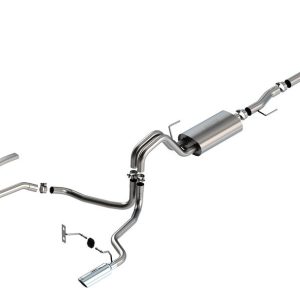 Borla Exhaust System Kit, Touring Cat Back System, T-304 Stainless Steel, With Muffler, 3 Inch to 2-1/4 Inch Pipe Diameter – 140862