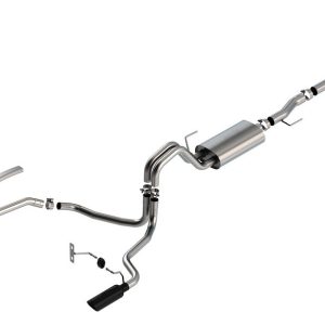 Borla Exhaust System Kit, Touring Cat Back System, T-304 Stainless Steel, With Muffler, 3 Inch to 2-1/4 Inch Pipe Diameter – 140862BC