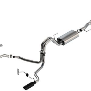 Borla Exhaust System Kit, Touring Cat Back System, T-304 Stainless Steel, With Muffler, 3 Inch to 2-1/4 Inch Pipe Diameter – 140865BC