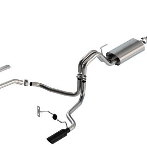 Borla Exhaust System Kit, S-Type Cat Back System, T-304 Stainless Steel, With Muffler, 3 Inch to 2-1/4 Inch Pipe Diameter – 140868BC