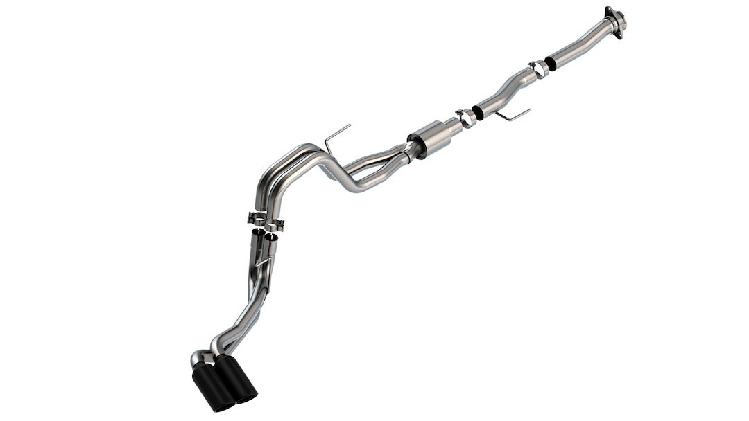 Borla Exhaust System Kit, Atak ® Series Cat Back System, T-304 Stainless Steel, With Muffler, 3 Inch to 2-1/4 Inch Pipe Diameter – 140877BC