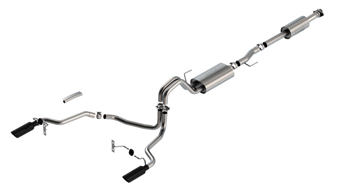 Borla Exhaust System Kit, Atak ® Series Cat Back System, T-304 Stainless Steel, With Muffler, 3 Inch to 2-1/4 Inch Pipe Diameter – 140879BC