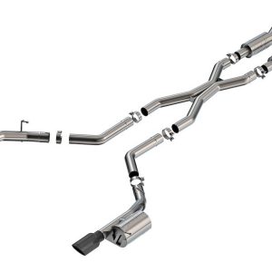 Borla Exhaust System Kit, Atak ® Series Cat Back System, T-304 Stainless Steel, With Muffler, 3 Inch Pipe Diameter – 140886BC