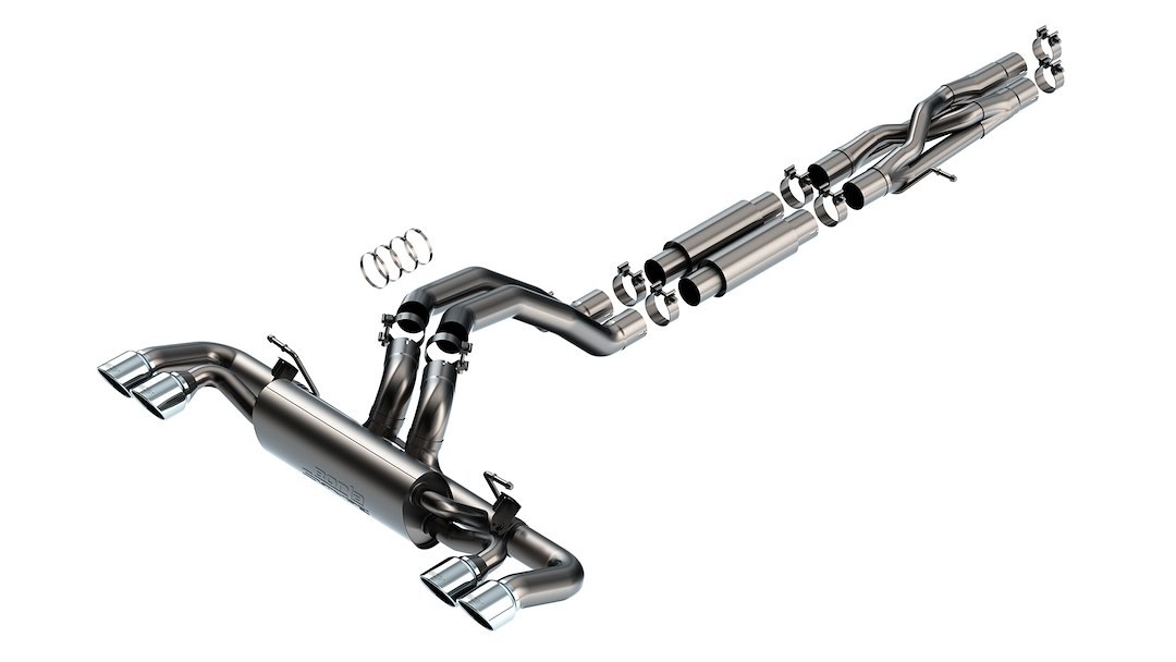 Borla Exhaust System Kit, S-Type Cat Back System, T-304 Stainless Steel, With Muffler, 3 Inch to 2-3/4 Inch Pipe Diameter – 140892