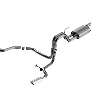 Borla Exhaust System Kit, S-Type Cat Back System, T-304 Stainless Steel, With Muffler, 3 Inch to 2-1/4 Inch Pipe Diameter – 140903