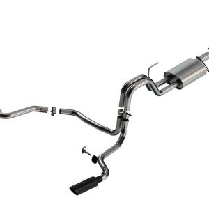 Borla Exhaust System Kit, S-Type Cat Back System, T-304 Stainless Steel, With Muffler, 3 Inch to 2-1/4 Inch Pipe Diameter – 140903BC
