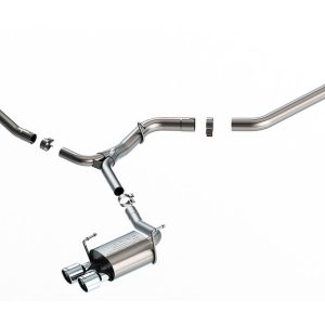 Borla Exhaust System Kit, S-Type Cat Back System, T-304 Stainless Steel, With Mufflers, 3 Inch to 2-1/4 Inch Pipe Diameter – 140907