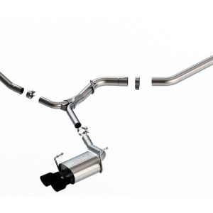 Borla Exhaust System Kit, S-Type Cat Back System, T-304 Stainless Steel, With Mufflers, 3 Inch to 2-1/4 Inch Pipe Diameter – 140907CB
