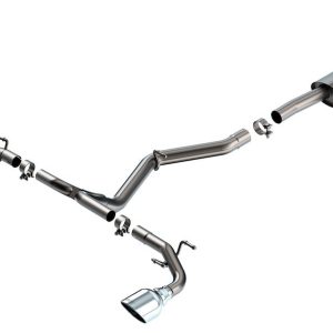 Borla Exhaust System Kit, S-Type Cat Back System, T-304 Stainless Steel, With Muffler, 2-1/2 Inch Pipe Diameter – 140909